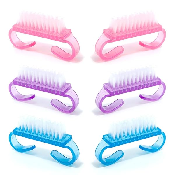 ネイルブラシ 3色 6本パック ネイルアートブラシ ネイルブラシ 手洗い用 手洗いケア 持ち運び便利 多機..