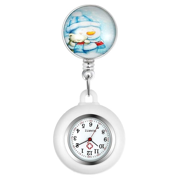 ペンダントウォッチ 時計 ポケットウォッチ ナースウォッチ 雪だるま メンズ レディース 伸び縮み ナース 逆さ時計 ポケットウォッチ