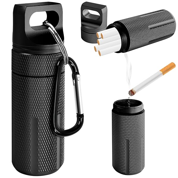 携帯灰皿 完全防水 防臭 小物いれ おしゃれ ピルケース カラビナ付き 耐湿防圧 CNC精密加工 密閉 アウトドア 野外 応急処置 キーホルダー カラビナ付き ...