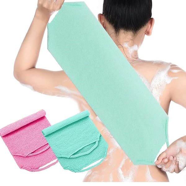 あかすりタオル 2枚セット バスタオル バックスクラバー 角質除去 毛穴清潔 背中ニキビ対策 毛穴洗浄 ..