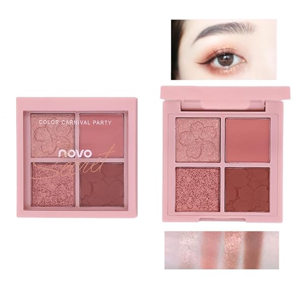 さくらものがたり4色アイシャドウ長持ち発色ミニパレット、アイシャドウパレット、日常の自然な色合い、長持ち、混合可能、色彩豊か、ベルベットテクスチャ、Matte&...