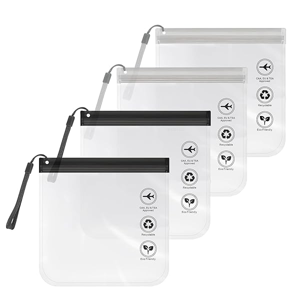 透明ポーチ 4枚セット 機内持ち込み 液体 袋 透明バッグ 旅行化粧バッグ ジップロックトラベル 液体が漏れない 多機能 防水洗浄 海外旅行ポーチ