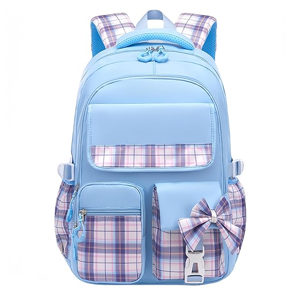 リュックサック 子供 キッズ リュック バッグ かばん 女の子 小学生 中学生 大容量 ナイロン 防水 可愛い A4 通学 通塾 旅行 修学旅行 遠足 子供の日 プレゼント 黒 ブラック ピンク パープル ブルー (ブルー)