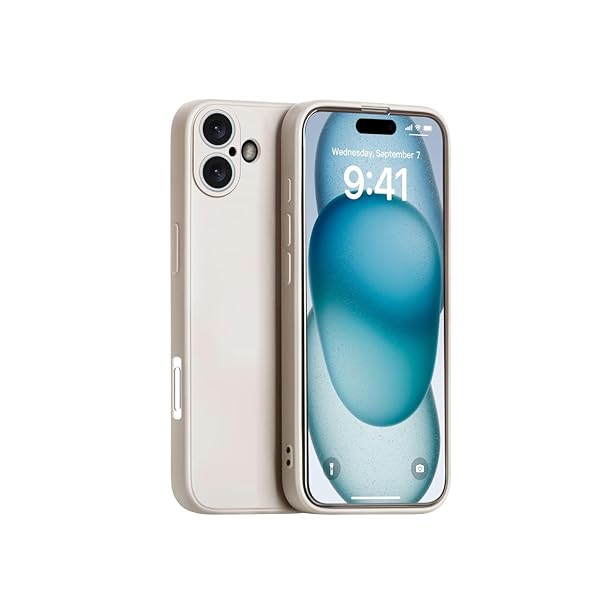 iPhone 16 Plus シリコンケース レンズ全面保護 (ベージュ)