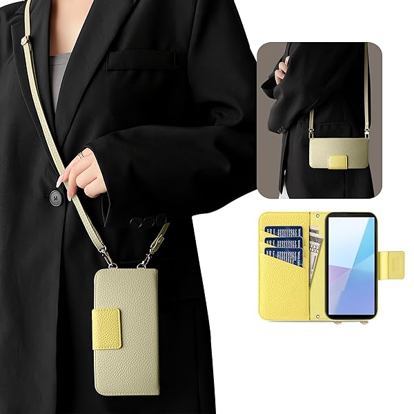 For arrows We2 ケース 手帳型 ショルダー バイカラー スマホケース アローズ F-52E おしゃれ かわいい 女性 レトロ arrows we2 f-52e ケース カード収納 シンプル 上品 we2 カバー マグネット式 スタンド機