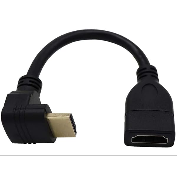 HDMI 延長ケーブル ハイスピード 4K画質 オス-メス 金メッキ端子 90°L型 【2本】HDMIタイプA オス- HDMIタイプA メス (下L 0.3m 2本装, Black)