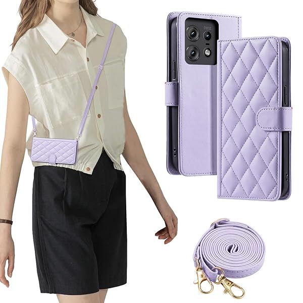 FOR motorola edge 50 pro/50s pro ケース 防塵 おしゃれ ストラップ付き スタンド機能 カード収納 軽量 薄型 耐衝撃 高級PUレザー 滑り防止 財布型 内蔵マグネット 開閉式 チェック柄 上質 耐摩擦 マグネット式