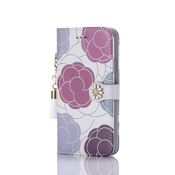 arrows we2 ケース 手帳型 おしゃれ 女性 花柄 2024モデル オリジナル 手作り 真珠のタッセル メタル花飾り we2 F-52E 手帳型ケース 薄型 軽量 スタンド機能 アローズ ウィー2 スマホカバー 財布型 かわいい 大人 カード