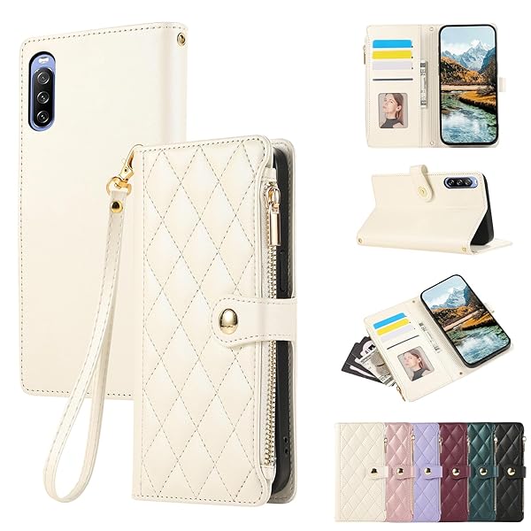 Xperia 10 V ケース 手帳型 xperia 10v ケース docomo SO-52D ケース 財布型 カバー エクスペリア10 v ケース おしゃれ ファスナー型 小銭入れ Xperia SOG11 ケース 携帯カバー カード収納 xpe(2)