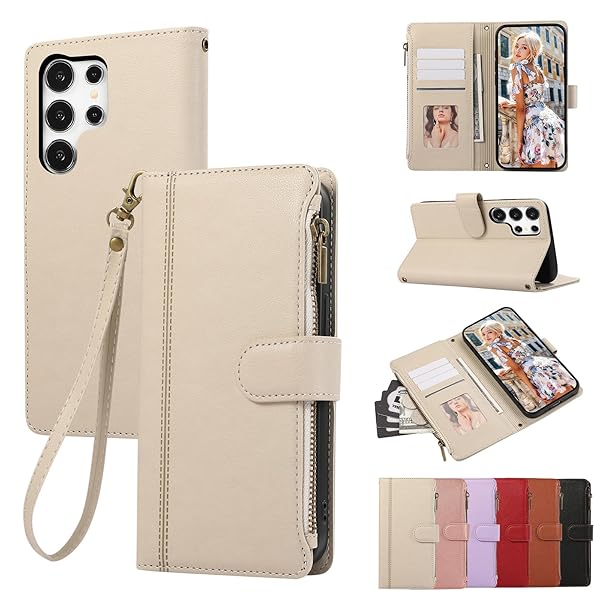 Galaxy S25 Ultra ケース 手帳型 小銭入れ ファスナー型 ギャラクシーS25 Ultra ケース 携帯カバー SC-52F ケース galaxyS25ultra ケース コインポケット カード収納 ギャラクシー S25 ウルトラ カバ