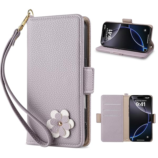 対応 iPhone 16 ケース 手帳型 PUレザー 可愛い3Dフラワークラフト 手触りも色合いも あふれる 女性の アイフォン 16 財布型ケース カード収納機能 スタンド機能 耐衝撃 液晶全面保護 iPhone 16 スマホケース 簡約美しい ス(2)