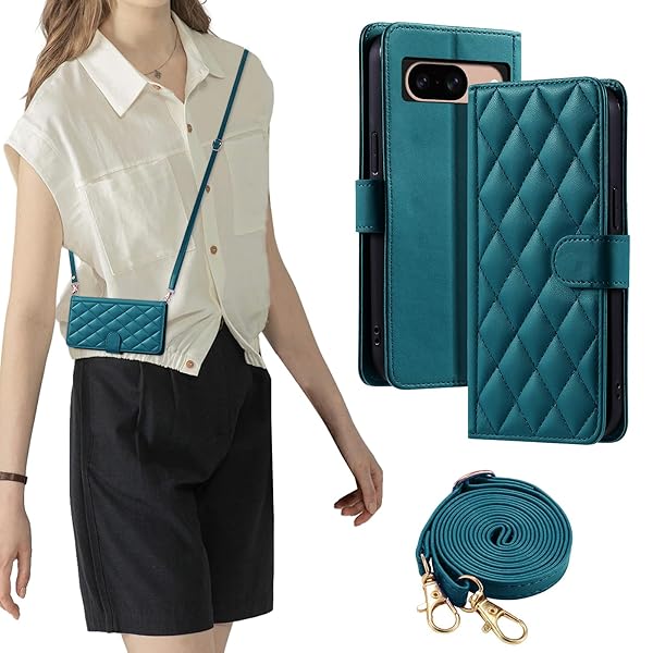 FOR google pixel 8 ケース グーグルピクセル8 ケース 防塵 おしゃれ ストラップ付き スタンド機能 カード収納 軽量 薄型 耐衝撃 高級PUレザー 滑り防止 財布型 内蔵マグネット 開閉式 チェック柄 上質 耐摩擦 マグネット式