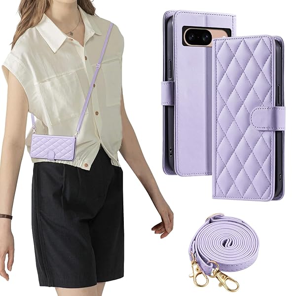 FOR google pixel 8 ケース グーグルピクセル8 ケース 防塵 おしゃれ ストラップ付き スタンド機能 カード収納 軽量 薄型 耐衝撃 高級PUレザー 滑り防止 財布型 内蔵マグネット 開閉式 チェック柄 上質 耐摩擦 マグネット式