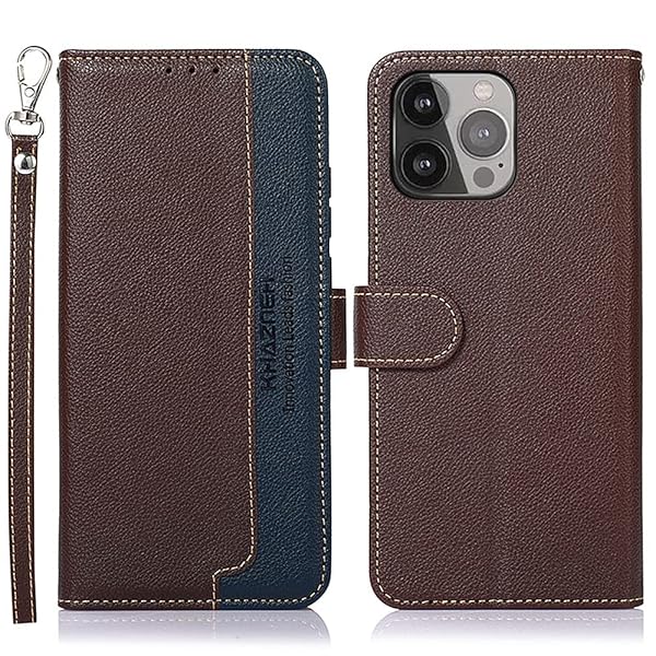 For iPhone 13 pro max ケース 手帳型 アイフォン 13 プロ マックス カバー 財布型 ストラップ付き [RFIDブロッキング] 高級PUレザー マグネット開閉式 カード収納 横置きスタンド機能 耐衝撃 人気 便利 おしゃれ ブ