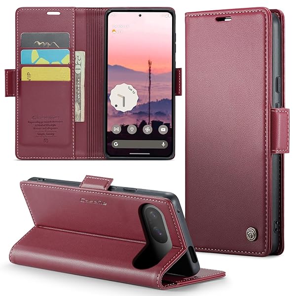 Google Pixel 10/10 Pro 5G 対応 ケース 手帳型 財布型 カードポケット付き 高級レザー Pixel 10/10 Pro 用 衝撃吸収 スマホケース 全面保護 カード収納 スタンド機能 携帯カバー 磁気バックル付き ストラップ