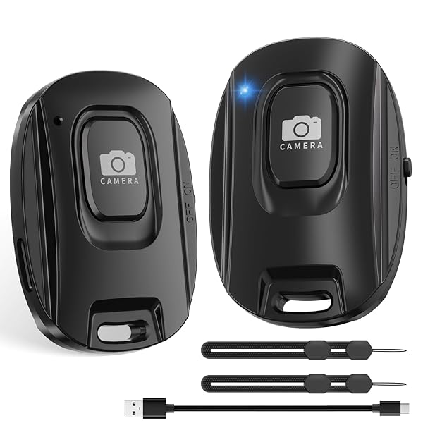Bluetoothスマートフォンリモコンシャッター 充電可能のワイヤレス自撮りリモコン iPhone/Android用の..