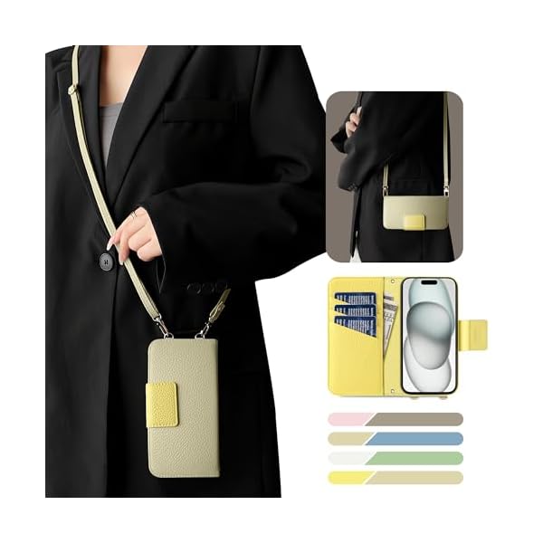 For iPhone 16 ケース 手帳型 ショルダー バイカラー スマホケース iphone 16 おしゃれ かわいい 女性 レトロ いPhone 16 ケース カード収納 シンプル 上品 iPhone 16 カバー マグネット式 スタンド機能 肌