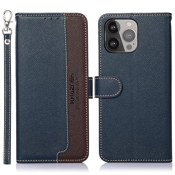 For iPhone 13 pro max ケース 手帳型 アイフォン 13 プロ マックス カバー 財布型 ストラップ付き [RFIDブロッキング] 高級PUレザー マグネット開閉式 カード収納 横置きスタンド機能 耐衝撃 人気 便利 おしゃれ ブ