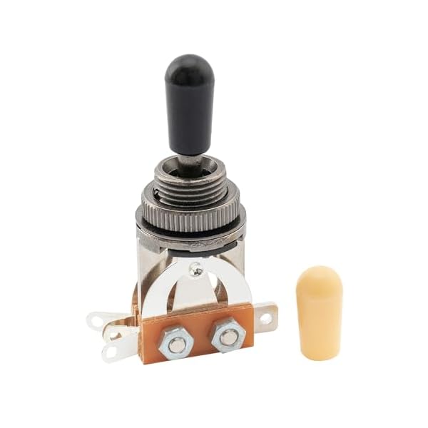 3 Way ミリ規格トグルスイッチ ショートタイプ レスポールギター用、ガンブラック