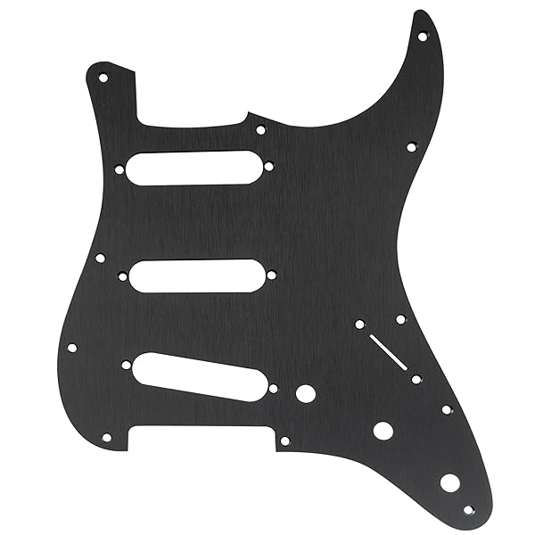 Ultra 11穴 SSSストラトキャスターピックガード アノダイズドアルミニウム製 Fender American/Mexico Stratストラトエレキギター用、ブラック