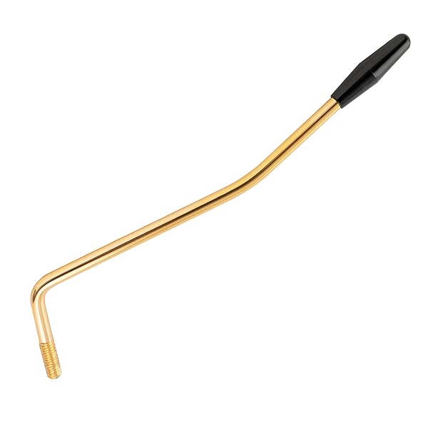 6mmトレモロアーム ネジ式 ミリ規格 ストラトエレキギター用、ゴールド/黒キャップ