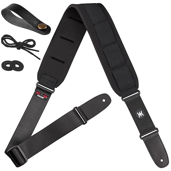 SBR Foam Padded Guitar Strap ギターストラップフォームパッド入りアコースティック、エレクトリック、ベースギター用ストラップブロック＆ヘッドストックストラップネクタイ - 3.3 "ワイド