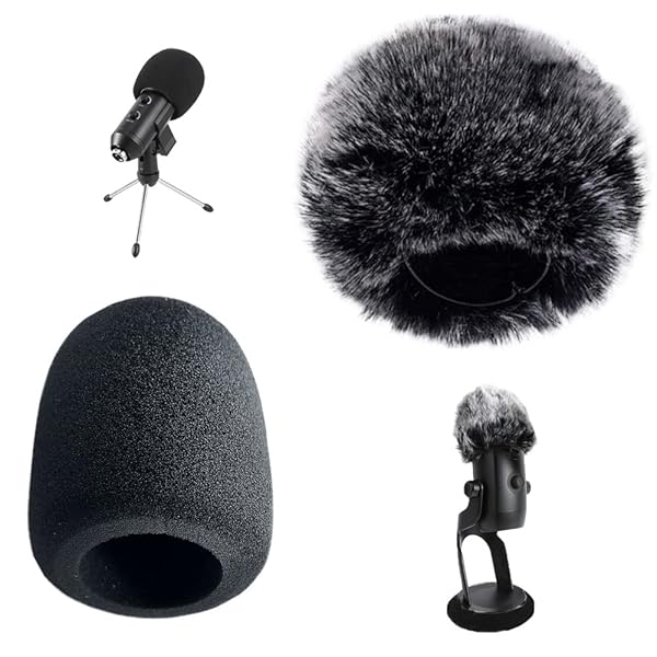 マイクロホン風防 マイクスポンジの防風カバー ヘアリーウィンドスクリーン 雑音防止 マイクロホンアクセサリー