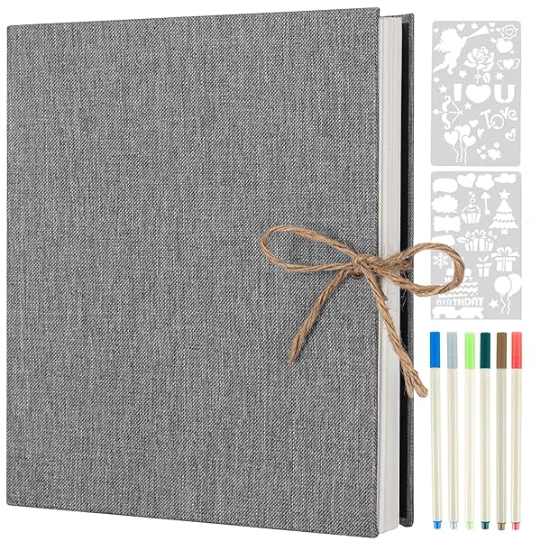 アルバム フォトアルバム 貼るタイプ フリー台紙 麻縄飾り バインダー式 写真アルバム 30枚/60ページ ..