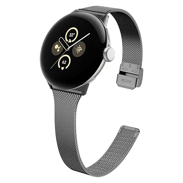 金属バンド Google Pixel Watch 4/3 41mm 対応 交換バンド 時計ベルト ステンレス鋼製 金属ベルト 交換ベルト Google Pixel Watch 4/3/2/1 41mm 用 時計バンド (黒)