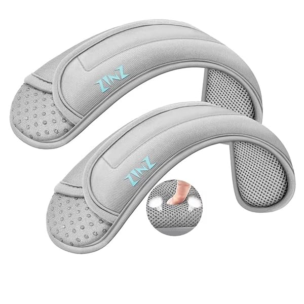 2-Pack バッグ、荷物バッグ、クロスボディ用の超厚クッション付きユニバーサルショルダーパッド、プラスロング＆滑り止め＆通気性,グレー