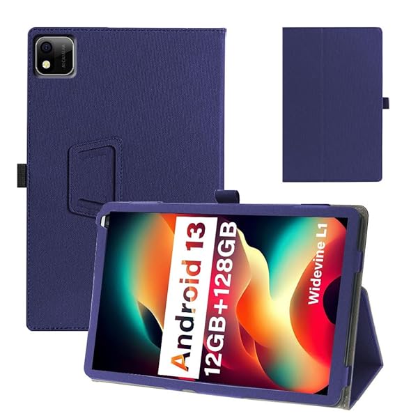 For MARVUE DIRECT Pad M8 ProMax/MARVUE M8 MAX ケース8インチ タブレット 保護ケース ハンドストラップ付き 持ちやすい スタンド機能付き 二つ折り 横開き マグネット内蔵 着脱簡単 脱落防止 衝撃吸収 角