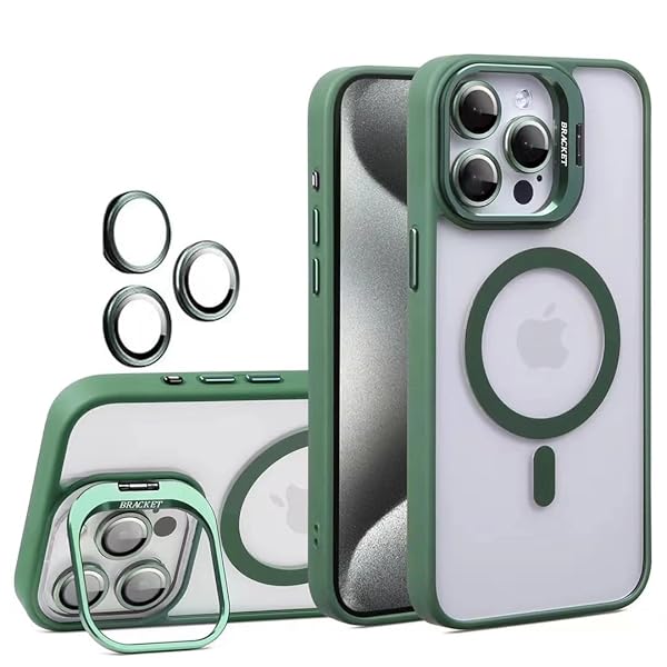 Iphone15Pro用のケース MagSafe対応 レンズ保護 スタンド自由に切替 ワイヤレス充電 耐衝撃 黄ばみなし ストラップホール付き ウインドウシリーズ 6.1 (LKJT-15pro-lv)