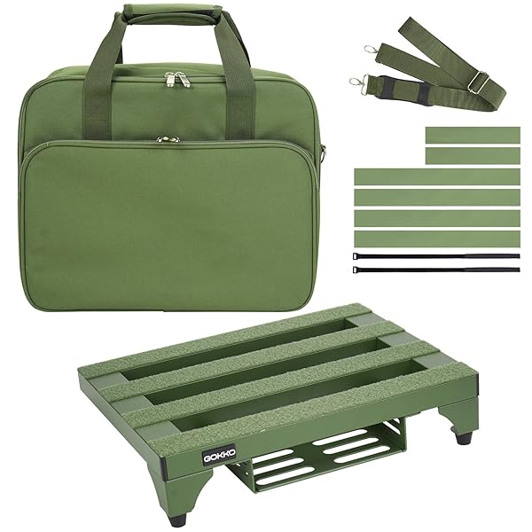 超軽量 ギターエフェクター ボード アルミニウム合金 ペダルボード 丈夫で耐用 キャリングバッグ付き(M-グリーン)