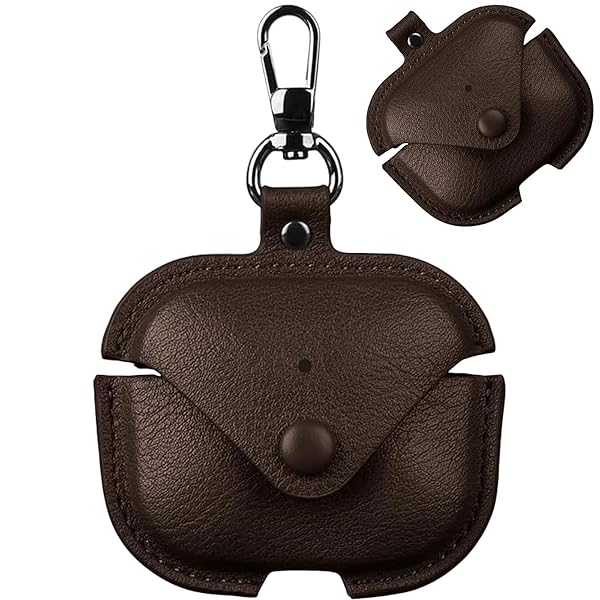 airpods 4 ケース対応 airpods 4 高級本革 PUレザー ケース 革 全面保護 充電 LEDライトが見える 耐衝撃 軽量 キズ防止 おしゃれ ワイヤレス充電対応 キーホルダー付き エアポッツ第四世代 カバー（ダークブラウン）