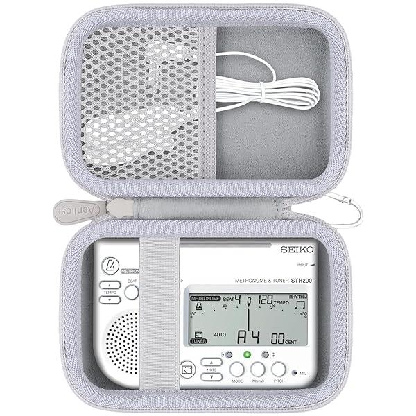 （ケースのみ）SEIKO STH200 セイコー メトロノーム&チューナー ピックアップマイク STH200WHSP専用収納ケース，オフホワイト-