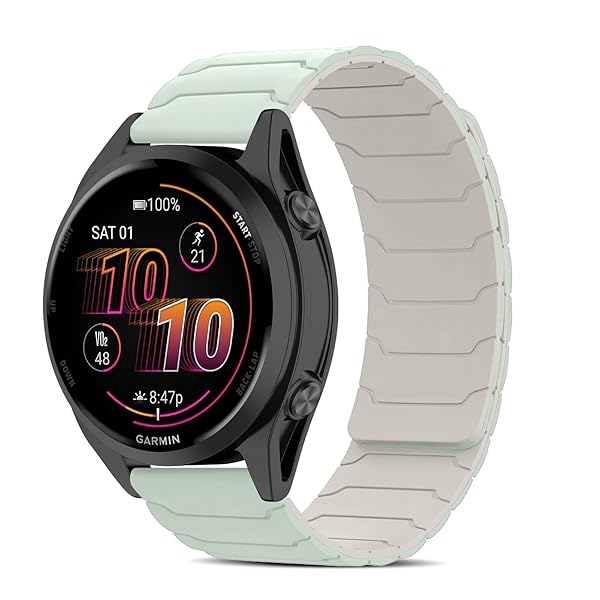 22mm バンド for Garmin Venu 4/3 45mm/vivoactive 4/Venu2 用 シリコン 時計バンド 強力な磁気 スマートウォッチ交換 マグネット 柔らかい 超薄型 男女兼用 快適性 ベルト ガーミン garmin Fo