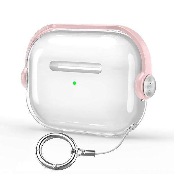 AirPods Pro 第3世代 ケース 2025年発売 エアポッズプロ3 カバー TPU クリア 透明 黄変防止 ロック付き LEDインジケーター可視 耐衝撃 落下防止 カラビナ付き 携帯便利 スタンド機能 ワイヤレス充電対応 おしゃれ かわいい