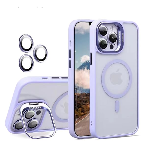 Iphone15ProMax用のケース MagSafe対応 レンズ保護 スタンド自由に切替 ワイヤレス充電 耐衝撃 黄ばみなし ストラップホール付き ウインドウシリーズ 6.7 (LKJT-15promax-zi)