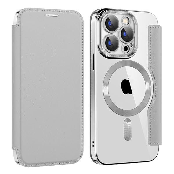 iPhone 15 pro max ケース 手帳型 magsafe対応 6.7インチ 背面 透明 クリア 財布型 アイフォン 15 プロマックス ケース マグセーフ 手帳 ワイヤレス充電対応 カード入れ PU革 レザー スマホケース 軽量 薄型 防塵