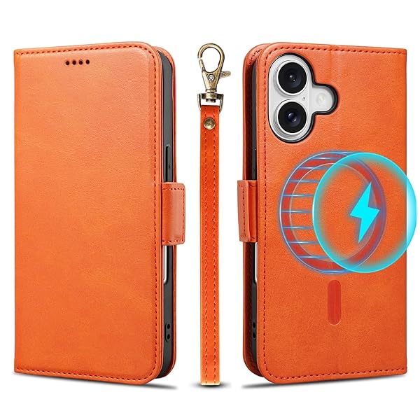 iPhone 16 ケース 手帳型 MagSafe対応 いphone16 手帳型 ケース iPhone16 スマホケース アイフォン16 カバー ワイヤレス充電 専用ストラップ付き スタンド機能 カード収納 サイドマグネット式 PUレザー 全面保護