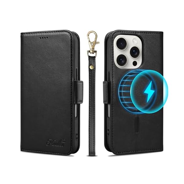 iPhone 16 Pro ケース 手帳型 MagSafe対応 いphone16pro 手帳型 ケース iPhone16Pro スマホケース アイフォン16Pro カバー ワイヤレス充電 専用ストラップ付き スタンド機能 カード収納 サイドマグネット