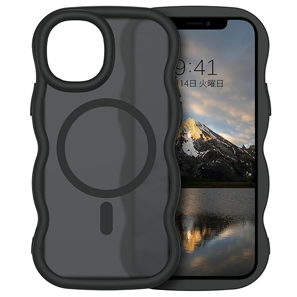 iPhone12 iPhone12Pro ケース MagSafe対応 ウェーブ 半透明 いphone 12 12Pro マグセフ 可愛い ケース うねうね 韓国 クリア 耐衝撃 指紋防止 スマホケース iPhone12/12Pro マグネット バンパ