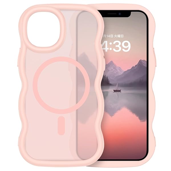 iPhone12 iPhone12Pro ケース MagSafe対応 ウェーブ 半透明 いphone 12 12Pro マグセフ 可愛い ケース うねうね 韓国 クリア 耐衝撃 指紋防止 スマホケース iPhone12/12Pro マグネット バンパ