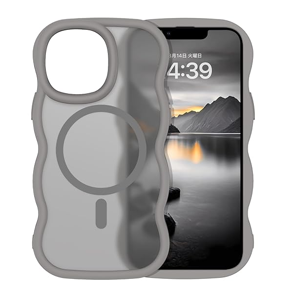 iPhone13Pro ケース MagSafe対応 ウェーブ 半透明 いphone 13Pro マグセフ 可愛い ケース うねうね 韓国 クリア 人気 バンパー 耐衝撃 指紋防止 ワイヤレス充電 マット感 滑り止め スマホケース iPhone13Pr