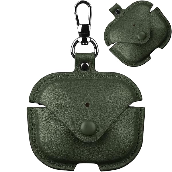 airpods 4 ケース対応 airpods 4 高級本革 PUレザー airpods 4 ケース 革 全面保護 充電 LEDライトが見える 耐衝撃 軽量 キズ防止 おしゃれ ワイヤレス充電対応 キーホルダー付き エアポッツ第四世代 カバー（グリー