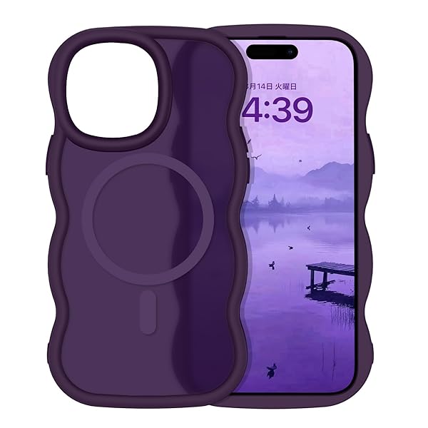 iPhone14Promax ケース MagSafe対応 ウェーブ 半透明 いphone14Promax マグセフ 可愛い ケース うねうね 韓国 クリア 人気 バンパー 耐衝撃 ワイヤレス充電 マット感 滑り止め スマホケース iPhone14Pr