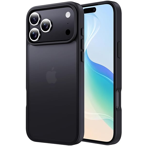 いphone17pro ケース マット半透明 米軍MIL規格 耐衝撃 耐久性 ワイヤレス充電 黄ばみなし 指紋防止 軽量 スマホケース iPhone17pro ケース カバー ブラック