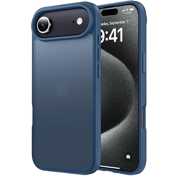 いphone17air ケース マット半透明 米軍MIL規格 耐衝撃 耐久性 ワイヤレス充電 黄ばみなし 指紋防止 軽量 スマホケース iPhone17air ケース カバー ブルー