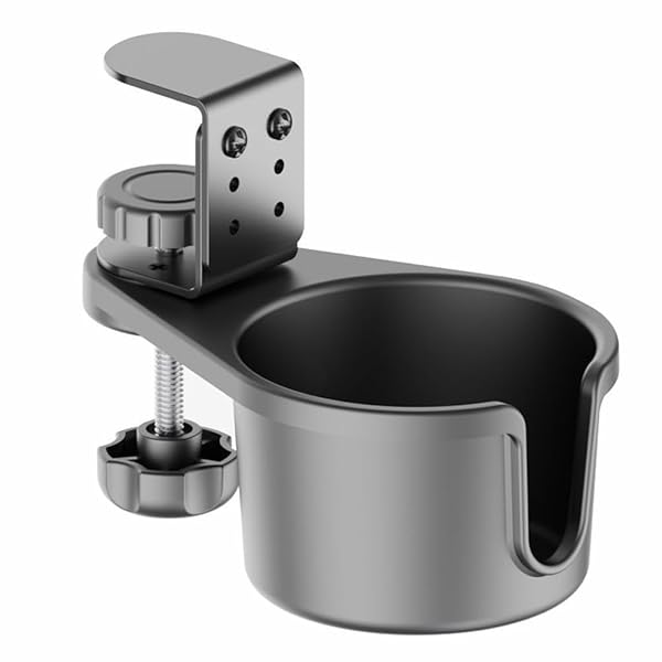 360度回転式 ドリンクホルダー デスクカップホルダー デスクヘッドホン スタンド イヤホンスタンド 内..