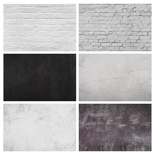 背景紙セット 両面背景紙 57x87cm 3枚 写真用 コンクリート柄 レンガ壁 食べ物/お菓子/ジュエリー/化粧..